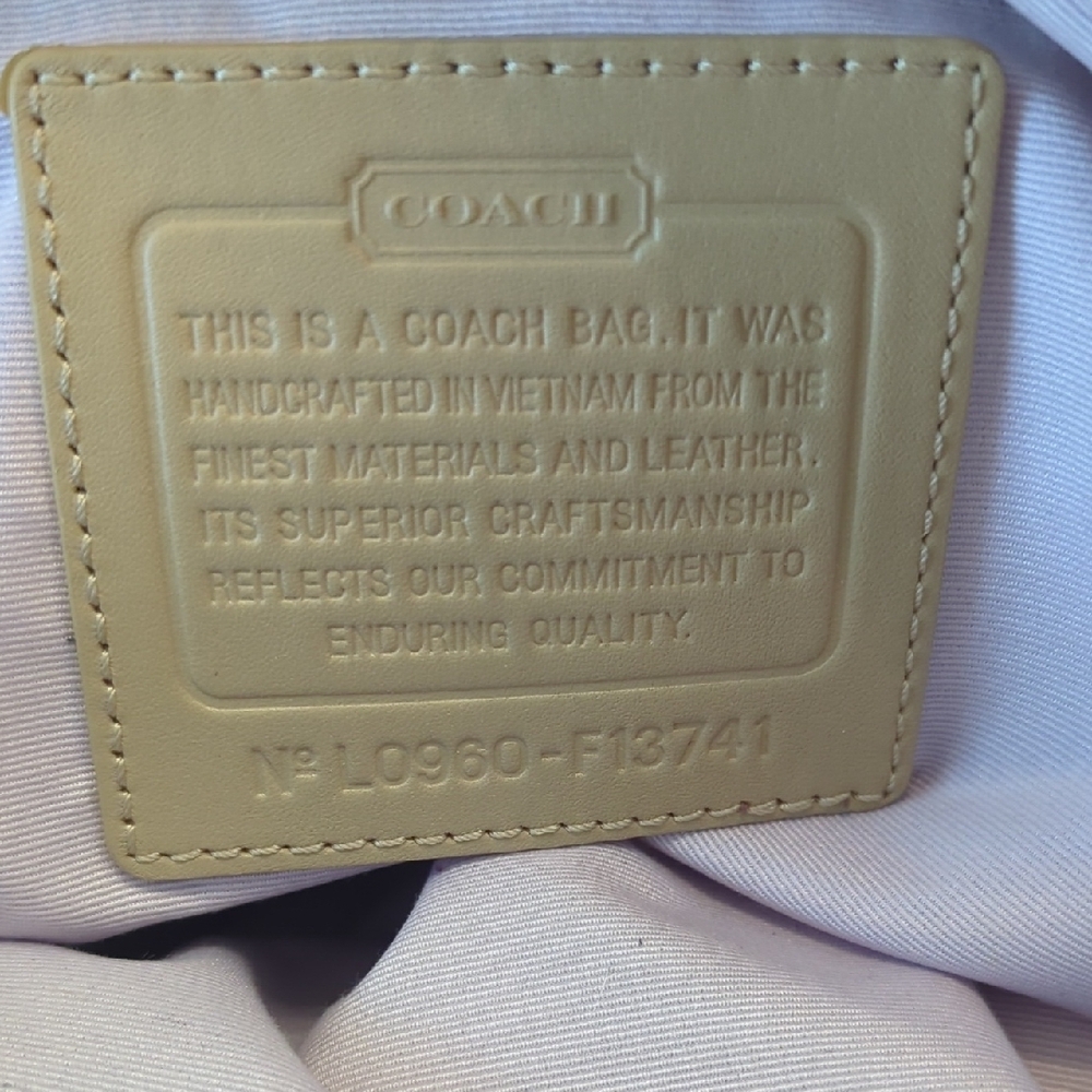 Coach Beige and Brown Signature Shoulder Bag - Picture 7 of 11